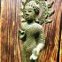 ANCIENT ART GODDESS GREEN BRONZE STATUE 19TH BUDDHA SUN DVARAVATI STANDING