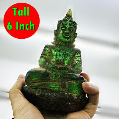 Buddha Statue Crystal Leklai Naga Eye Stone Green Armor KruHod Thai Amulet 16713
