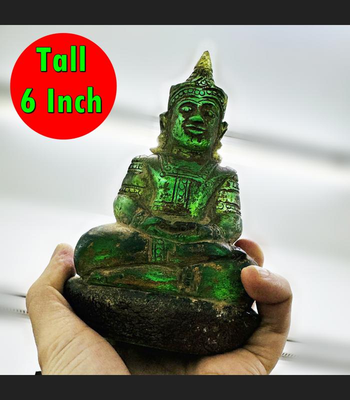 Buddha Statue Crystal Leklai Naga Eye Stone Green Armor KruHod Thai Amulet 16713