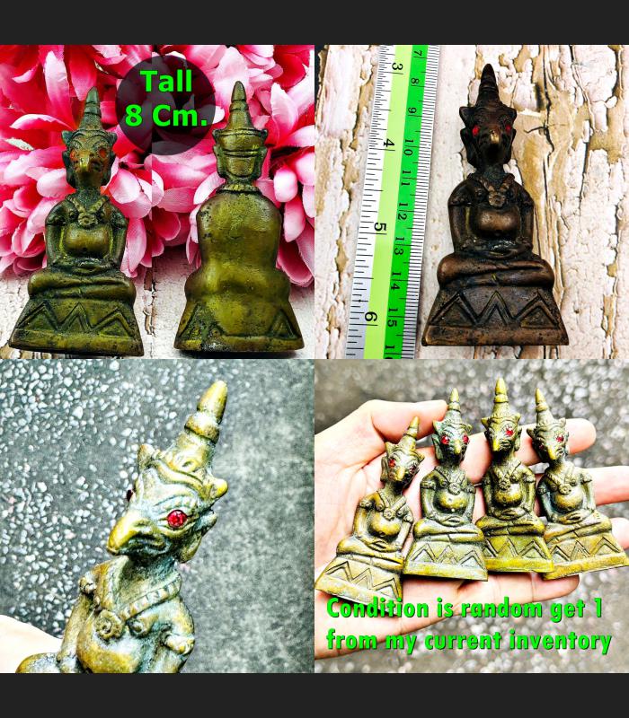 VINTAGE HALFMAN BIRD GARUDA BRONZE STATUE THAI AMULET DEITY HERMIT FORTUNE