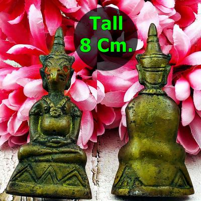 VINTAGE HALFMAN BIRD GARUDA BRONZE STATUE THAI AMULET DEITY HERMIT FORTUNE