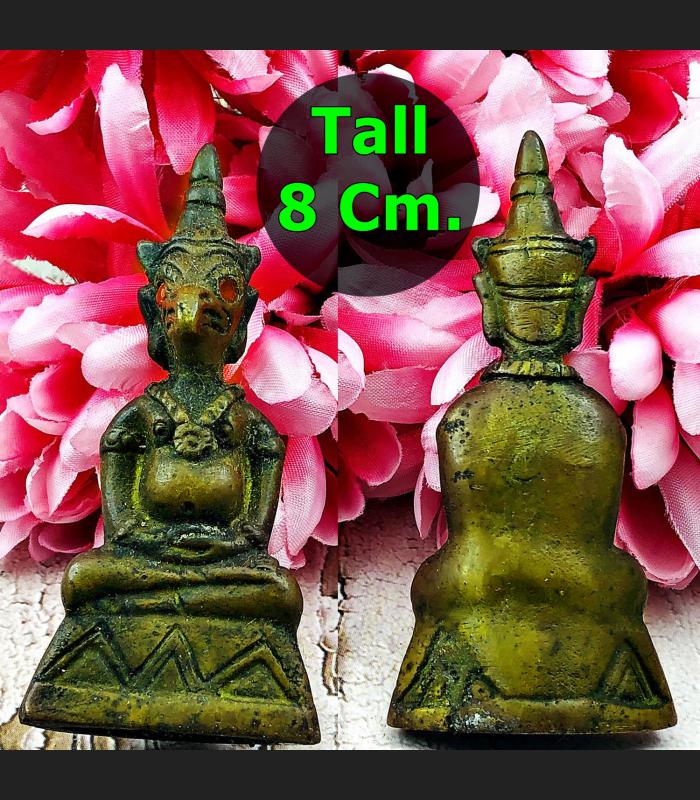 VINTAGE HALFMAN BIRD GARUDA BRONZE STATUE THAI AMULET DEITY HERMIT FORTUNE