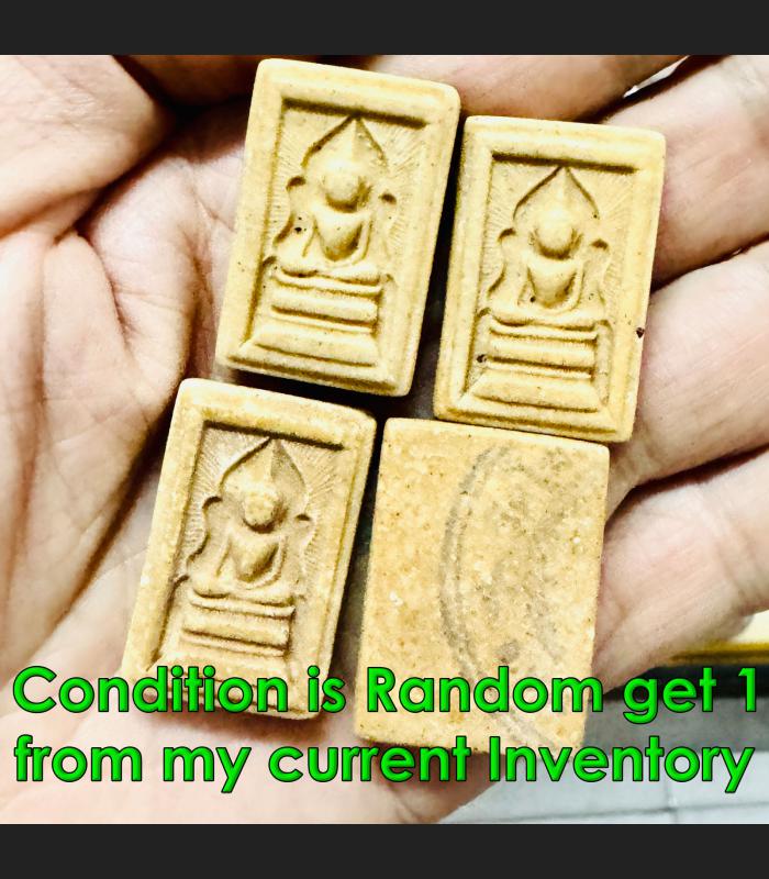 Somdej Wekman Buddha Change Fortune Lucky Kuay Yellow Be2513 Thai Amulet #16779 Somdej Wekman Buddha Change Fortune Lucky Kuay Yellow Be2513 Thai Amulet #16779