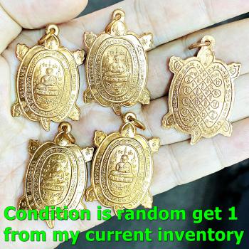 Turtle Triple Rich Sankajai Gambling Win Lp Liew Be2536 Copper Thai Amulet 16800