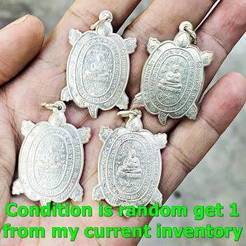 Turtle Triple Rich Sankajai Gambling Win Alpaka Lp Liew Be2536 Thai Amulet 16801