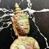 Meditating Bronze Statue Antique Ayutthaya Crown Buddha Armor Thai Amulet 16807
