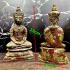 Meditating Bronze Statue Antique Ayutthaya Crown Buddha Armor Thai Amulet 16807