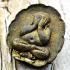 Pidta Close Eye Back Buddha Ash 3takrut Protection Dum Be2543 Thai Amulet #16824