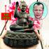 LARGE THAI AMULET BRONZE STATUE RICH CATCH MONEY BE2548 GUMAN BOY LP DUM 13CM