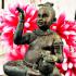 LARGE THAI AMULET BRONZE STATUE RICH CATCH MONEY BE2548 GUMAN BOY LP DUM 13CM