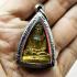 Leklai Naga Eye Cave Healing Stone Ancient Buddha Magic Green Thai Amulet #16854