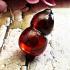 Crystal Healing Cave Stone Naga Eye Leklai Calabash Bottle Red Thai Amulet 16862