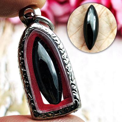 Naga Eye Stone Leklai Claw Magic Pendant Protect Lucky Black Thai Amulet #16863