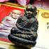 MINIATURE LP NGERN WAT BANGKLAN THAI AMULET SMILE FACE BOWL SEAT KONGTOON BE2553 NAWA YELLOW BRONZE +CERTIFICATE OF AUTHENTIC CARD DDPRA