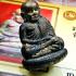 MINIATURE LP NGERN WAT BANGKLAN THAI AMULET SMILE FACE BOWL SEAT KONGTOON BE2553 NAWA YELLOW BRONZE +CERTIFICATE OF AUTHENTIC CARD DDPRA