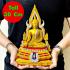 Buddha Statue Chinnaraj Peaceful Lucky Gold Dust Magic Rich Thai Amulet #16921
