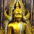 Buddha Statue Chinnaraj Peaceful Lucky Gold Dust Magic Rich Thai Amulet #16921