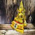 Buddha Statue Chinnaraj Peaceful Lucky Gold Dust Magic Rich Thai Amulet #16921