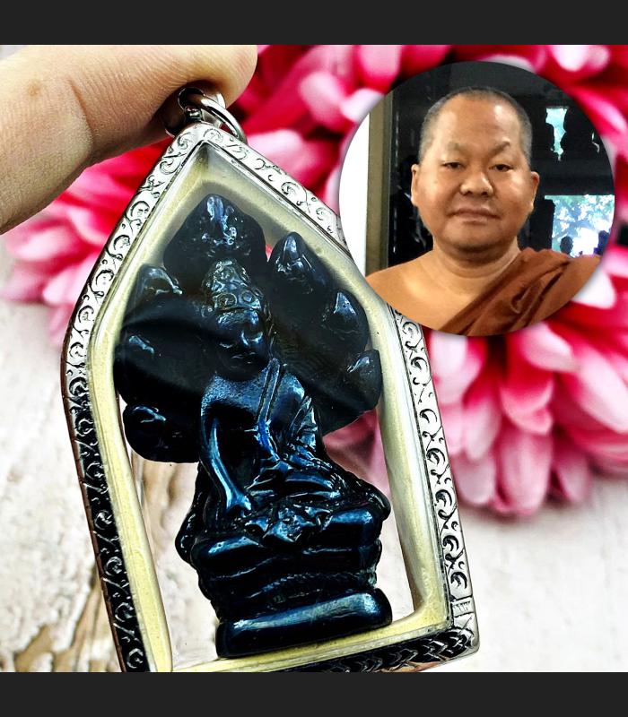 Leklai Kotpi Buddha Naga Protection Escape Survive Magic Rich Thai Amulet #16926