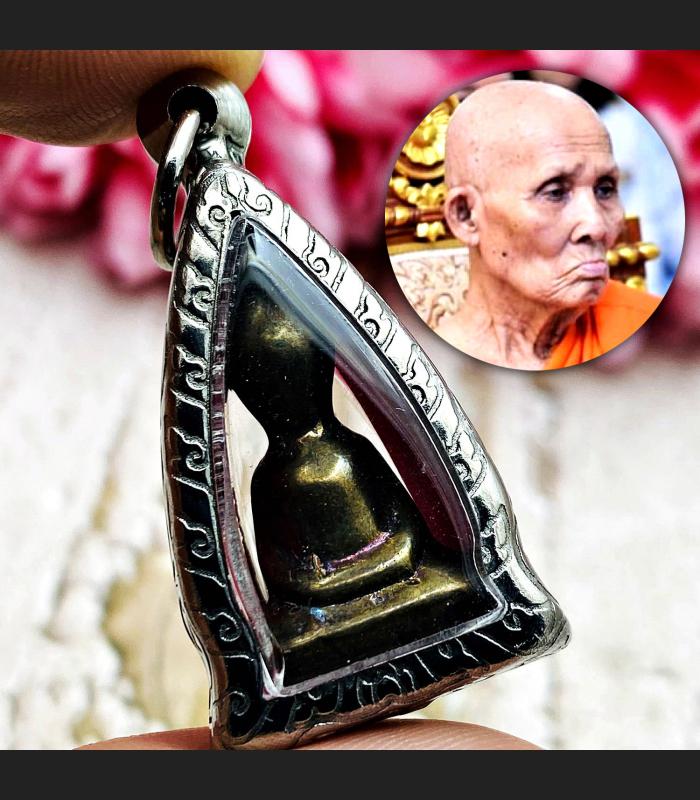 Leklai Meditation Buddha Life Prevent Talisman Be2555 Lp Huan Thai Amulet #16929