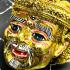 Khon Mask 3eye Porkae Lersri Tafai Head Thai Amulet Gold Pern Watbangpha #16945