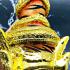 Khon Mask 3eye Porkae Lersri Tafai Head Thai Amulet Gold Pern Watbangpha #16945