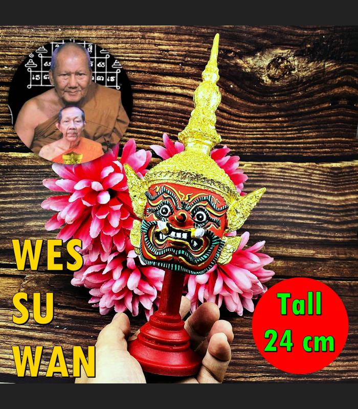 Khon Mask Wessuwan Ghost Killer Fortune Mass Chant WatBangPha Thai Amulet 16949