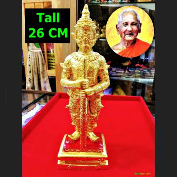 Wessuwan Large Golden Statue Ghost Protection Magic Key 25cm Thai Amulet #16959