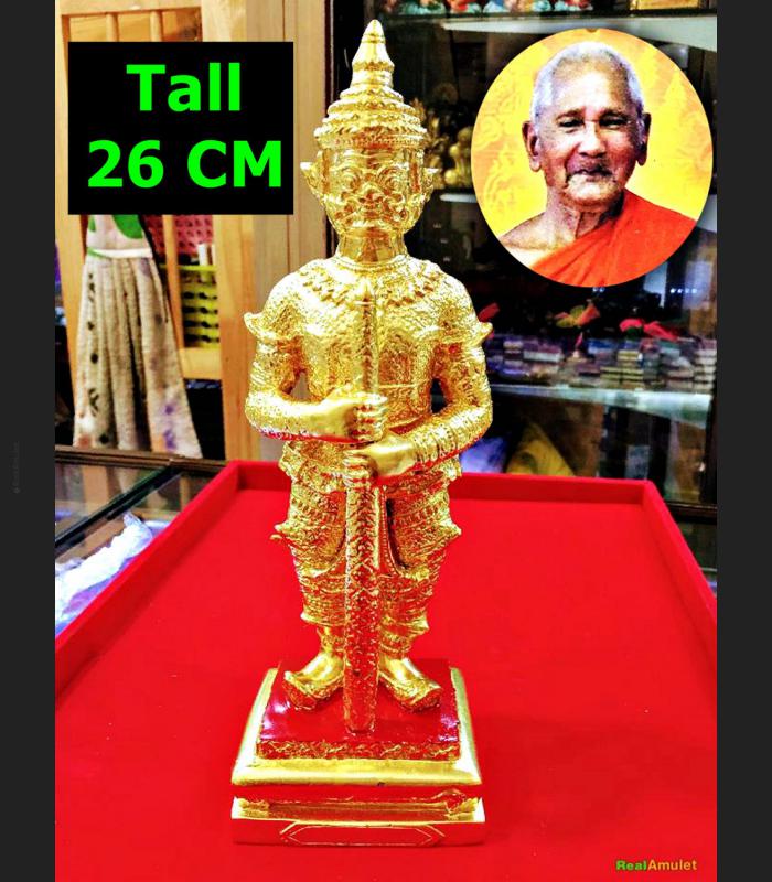 Wessuwan Large Golden Statue Ghost Protection Magic Key 25cm Thai Amulet #16959