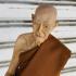 Lifelike Fine Art Monk Statue Lp Man Purihato Meditation 15Cm Thai Amulet #16965