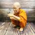 Large Lifelike Wax Art Monk Statue lp Koon Watbanrai Smoking Thai Amulet #16977