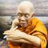 Large Lifelike Wax Art Monk Statue lp Koon Watbanrai Smoking Thai Amulet #16977
