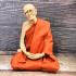 LARGE LIFELIKE WAX FINE ART THAI MONK STATUE AMULET MEDITATION LP WEAN SUJINNO WAT DOIMAEPANG SQUAT 9INCH