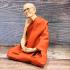 LARGE LIFELIKE WAX FINE ART THAI MONK STATUE AMULET MEDITATION LP WEAN SUJINNO WAT DOIMAEPANG SQUAT 9INCH