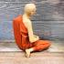 LARGE LIFELIKE WAX FINE ART THAI MONK STATUE AMULET MEDITATION LP WEAN SUJINNO WAT DOIMAEPANG SQUAT 9INCH
