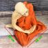 LARGE LIFELIKE WAX FINE ART THAI MONK STATUE AMULET MEDITATION LP WEAN SUJINNO WAT DOIMAEPANG SQUAT 9INCH