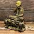 Large Bronze Statue Kalong Yant Wealth Lucky 2pig Boar Be2552 Thai Amulet #16980