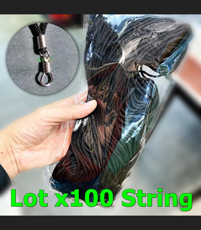 Lotx100 Necklace Nylon Chain 30cm Adjustable 1hook Wear Black Thai Amulet 16988