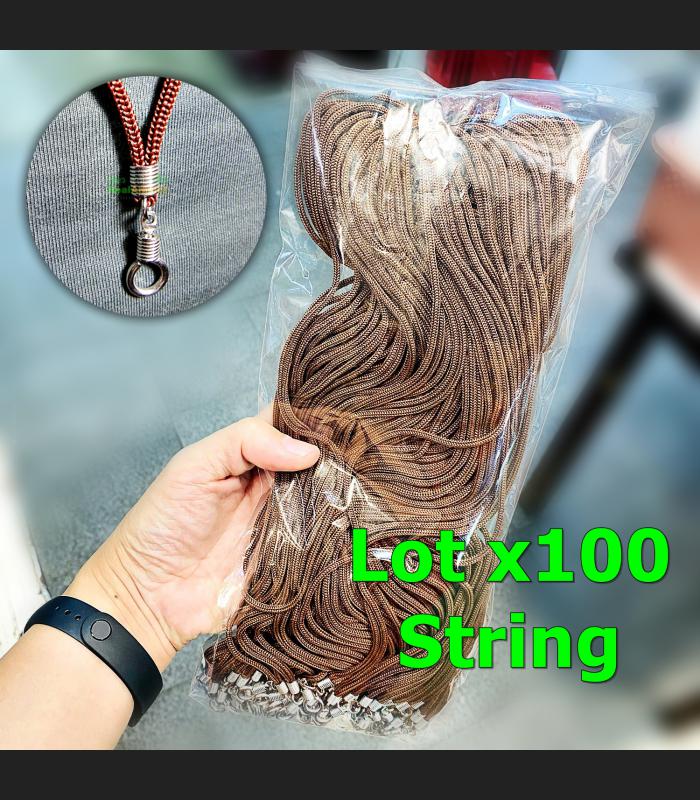 Lot 100pcs Necklace Nylon Chain 30cm Oval Openable Hook Brown Thai Amulet #16989