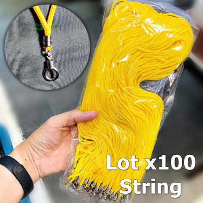 Lotx100 Necklace Nylon Chain 30cm Adjustable 1hook Wear Yellow Thai Amulet 16991
