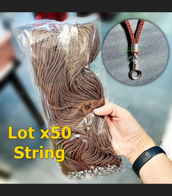 Lot 50pcs Necklace Nylon Chain 30cm Oval Openable Hook Brown Thai Amulet #16995