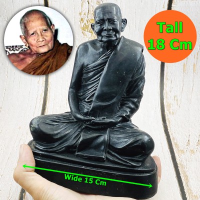 Large Old Bronze Monk Statue Meditation Lp Wean Watdoimaepang Thai Amulet #17005