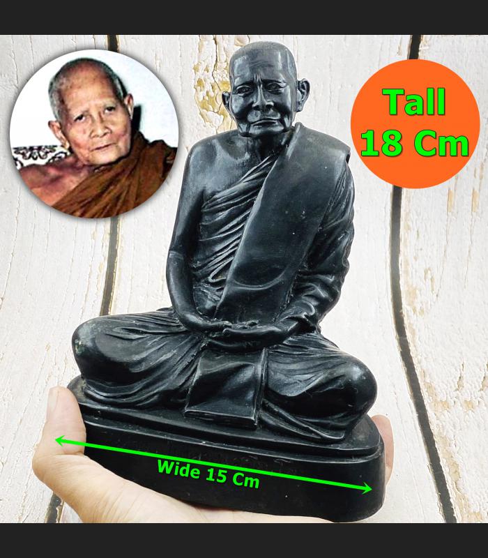 Large Old Bronze Monk Statue Meditation Lp Wean Watdoimaepang Thai Amulet #17005