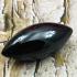 Leklai Naga Eye Cave Stone Healing Crystal Rugby Black Shine Thai Amulet #17006