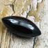 Leklai Naga Eye Cave Stone Healing Crystal Rugby Black Shine Thai Amulet #17006