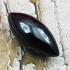 Leklai Naga Eye Cave Stone Healing Crystal Rugby Black Shine Thai Amulet #17006