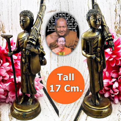 Bronze Statue Sivali Walking Rich Success Saint God WatBangPha Thai Amulet 17016
