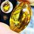 Leklai Nakee Naga Eye Healing Stone Crtstal Gambling Yellow Thai Amulet #17038