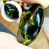 Leklai Nakee Buddha Naga Eye Healing Stone Crtstal Lucky Green Thai Amulet 17039
