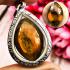 Leklai Nakee Naga Eye Healing Stone Crtstal Fortune Orange Thai Amulet #17040